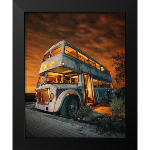 Bus to hell Black Modern Wood Framed Art Print by Rodriguez de, Enrique