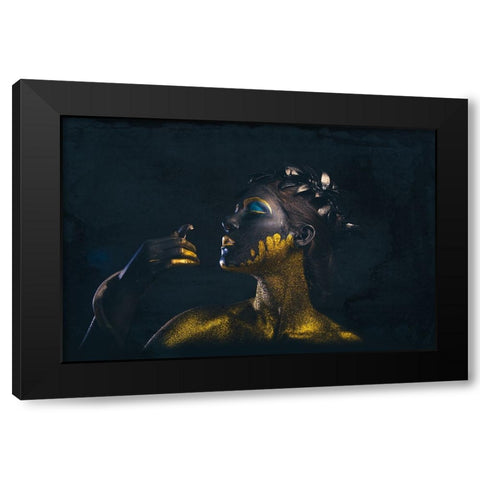 Medusa Black Modern Wood Framed Art Print with Double Matting by Paul, Dipankar