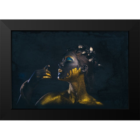 Medusa Black Modern Wood Framed Art Print by Paul, Dipankar