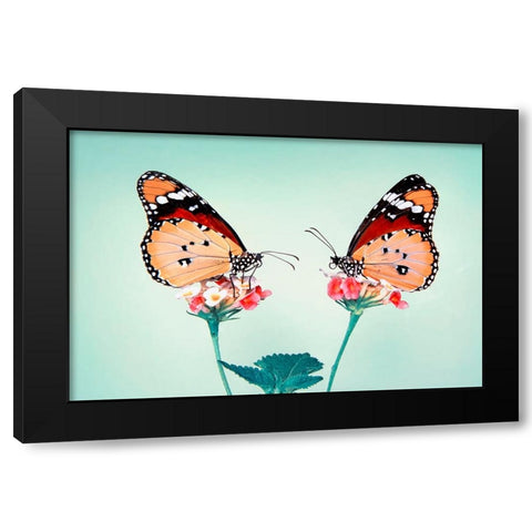 Love Black Modern Wood Framed Art Print by Ozturk, Mustafa