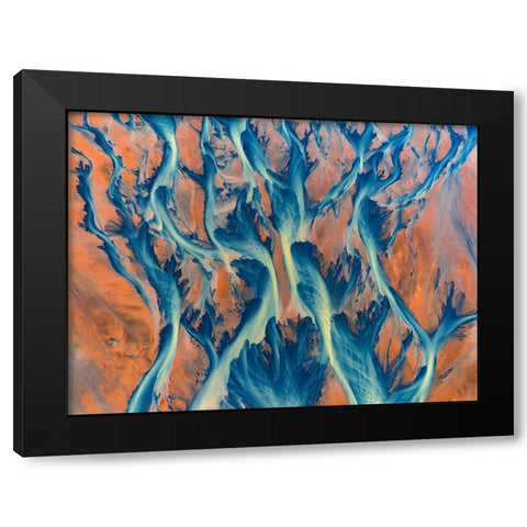 Glacial delta, Iceland Black Modern Wood Framed Art Print by Kravanja, Jure