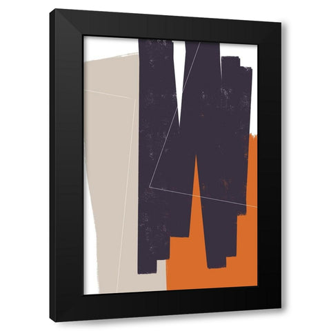 Chasing the lines Black Modern Wood Framed Art Print by uplusmestudio