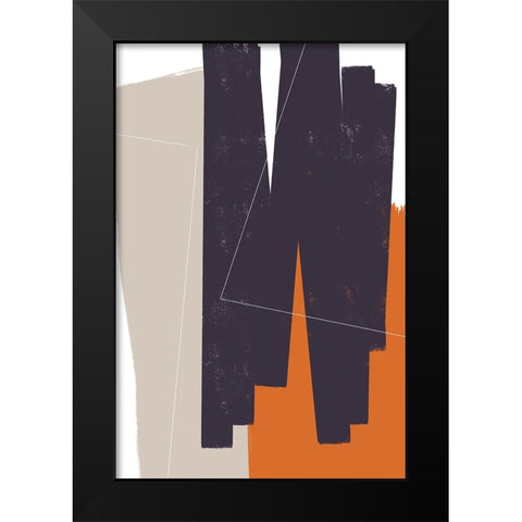 Chasing the lines Black Modern Wood Framed Art Print by uplusmestudio