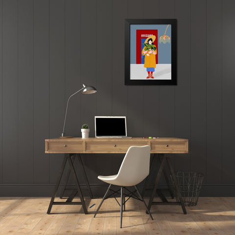 Las flores Black Modern Wood Framed Art Print by de Jai, Jota