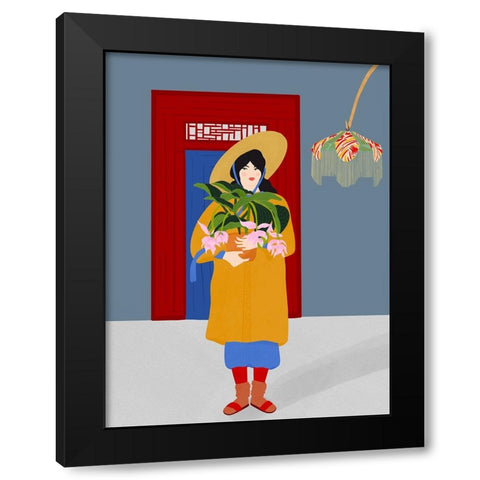 Las flores Black Modern Wood Framed Art Print with Double Matting by de Jai, Jota