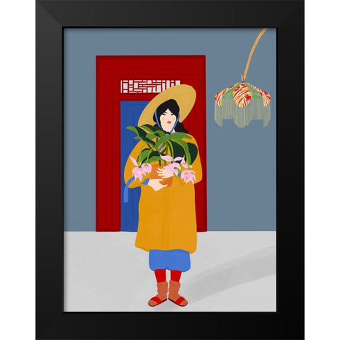 Las flores Black Modern Wood Framed Art Print by de Jai, Jota