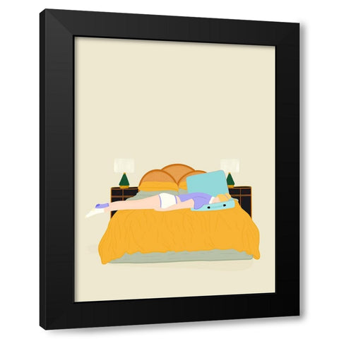 Digital Nomad Black Modern Wood Framed Art Print with Double Matting by de Jai, Jota