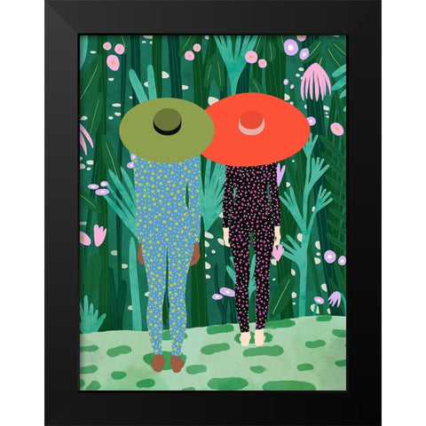 Jungle Pijamas Black Modern Wood Framed Art Print by de Jai, Jota