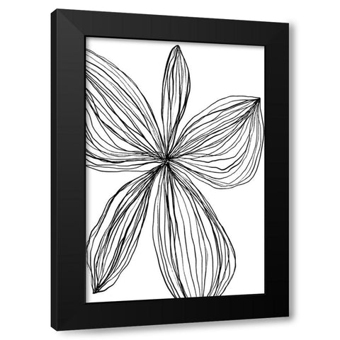 Flowerina 4 Black Modern Wood Framed Art Print with Double Matting by uplusmestudio