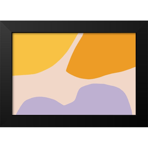 Happy Place Black Modern Wood Framed Art Print by uplusmestudio