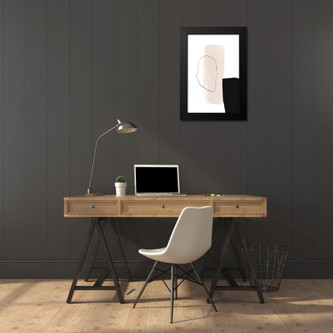 Just Bye Black Modern Wood Framed Art Print by uplusmestudio