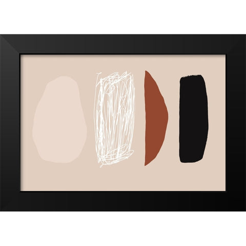 Trying to fit in Black Modern Wood Framed Art Print by uplusmestudio