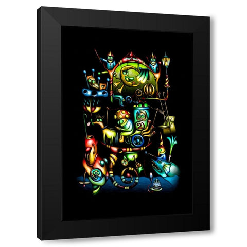 A mushroom cabbie-at sea - No. 3 Black Modern Wood Framed Art Print with Double Matting by Kulik, Rafal