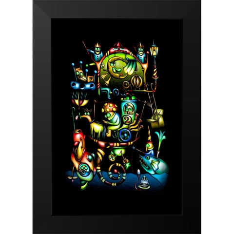 A mushroom cabbie-at sea - No. 3 Black Modern Wood Framed Art Print by Kulik, Rafal