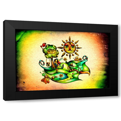 Fairy-tale rest under the time tree Black Modern Wood Framed Art Print with Double Matting by Kulik, Rafal