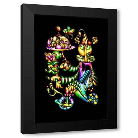 Dish of the day - crazy waiter Black Modern Wood Framed Art Print with Double Matting by Kulik, Rafal