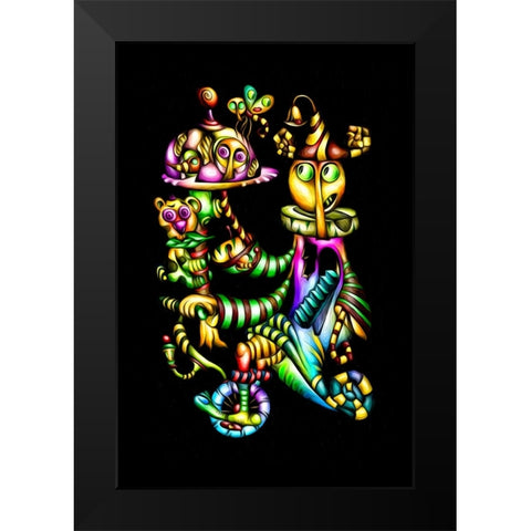 Dish of the day - crazy waiter Black Modern Wood Framed Art Print by Kulik, Rafal