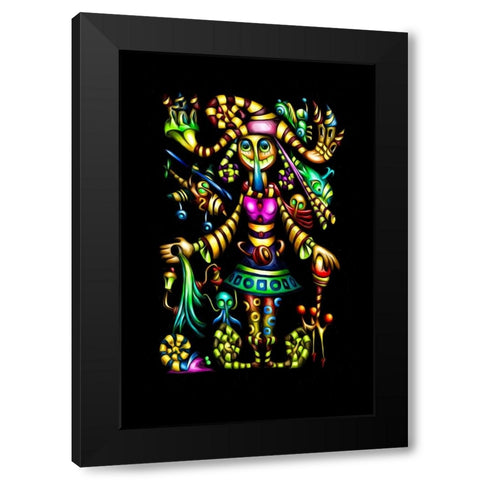 Miss alluring-strange conversation Black Modern Wood Framed Art Print by Kulik, Rafal