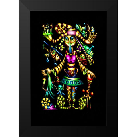 Miss alluring-strange conversation Black Modern Wood Framed Art Print by Kulik, Rafal