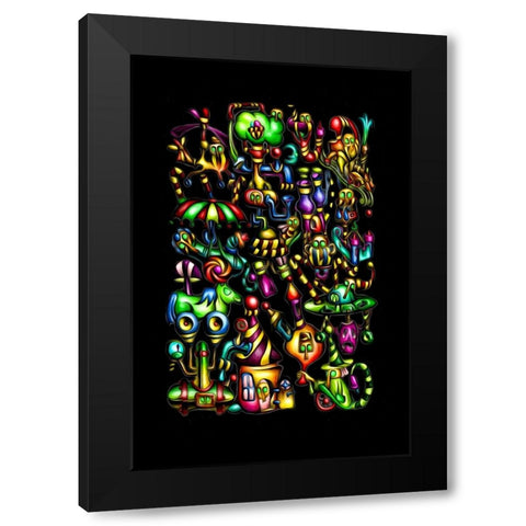 Sleepless Nights No. 9 Black Modern Wood Framed Art Print by Kulik, Rafal