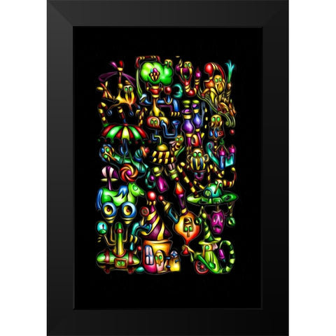 Sleepless Nights No. 9 Black Modern Wood Framed Art Print by Kulik, Rafal