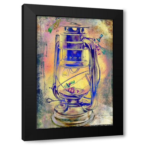 The lamp and her dream Black Modern Wood Framed Art Print with Double Matting by Kulik, Rafal