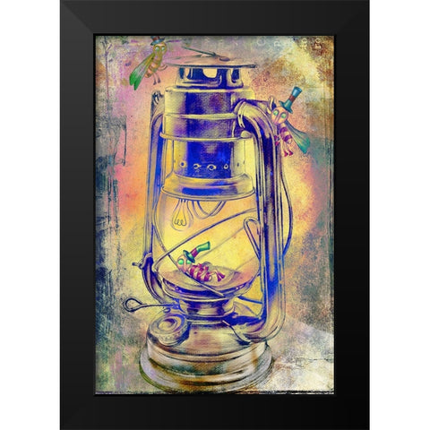 The lamp and her dream Black Modern Wood Framed Art Print by Kulik, Rafal