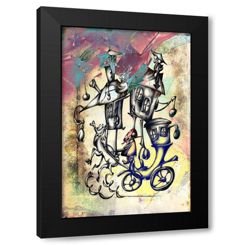 a mushroom cabbie art Black Modern Wood Framed Art Print by Kulik, Rafal