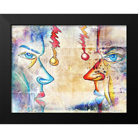 Faces of the duality of soul Black Modern Wood Framed Art Print by Kulik, Rafal