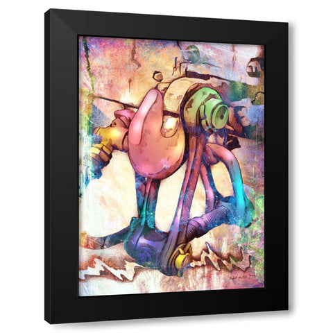 The train chain Black Modern Wood Framed Art Print by Kulik, Rafal