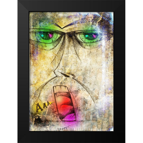 The scream art Black Modern Wood Framed Art Print by Kulik, Rafal