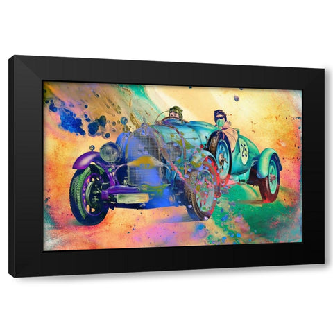 Vintage car 1 Black Modern Wood Framed Art Print by Kulik, Rafal