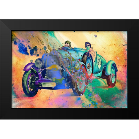Vintage car 1 Black Modern Wood Framed Art Print by Kulik, Rafal