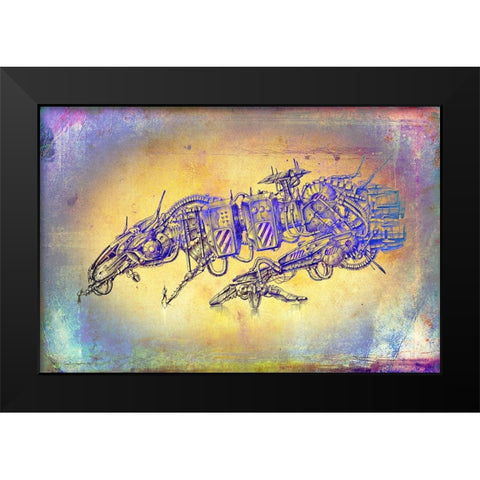 Velocide spaceship Black Modern Wood Framed Art Print by Kulik, Rafal