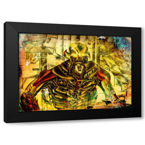 Alien portrait Black Modern Wood Framed Art Print with Double Matting by Kulik, Rafal