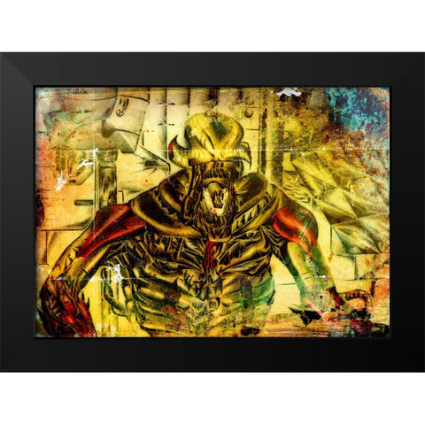 Alien portrait Black Modern Wood Framed Art Print by Kulik, Rafal