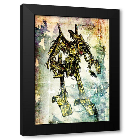 Cyborg Ree-Kaa Black Modern Wood Framed Art Print by Kulik, Rafal