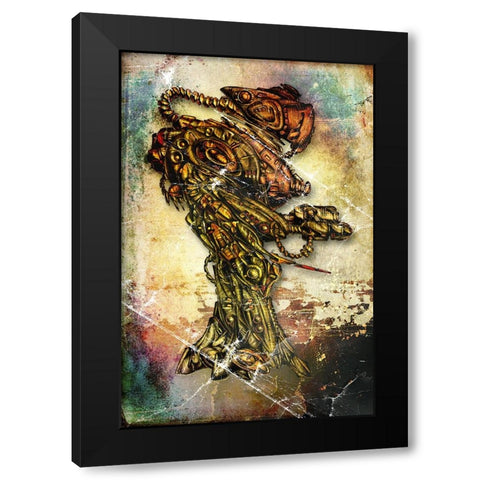 Terra-cybo 3 Black Modern Wood Framed Art Print with Double Matting by Kulik, Rafal