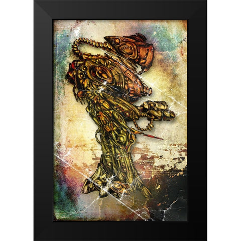 Terra-cybo 3 Black Modern Wood Framed Art Print by Kulik, Rafal