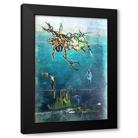 Deep 3 Black Modern Wood Framed Art Print by Kulik, Rafal