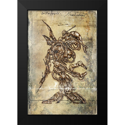 Tekton 4 Black Modern Wood Framed Art Print by Kulik, Rafal