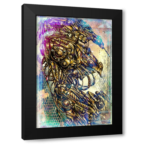 Terra-cybo 14 Black Modern Wood Framed Art Print with Double Matting by Kulik, Rafal