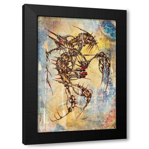 Krytion 11 Black Modern Wood Framed Art Print with Double Matting by Kulik, Rafal