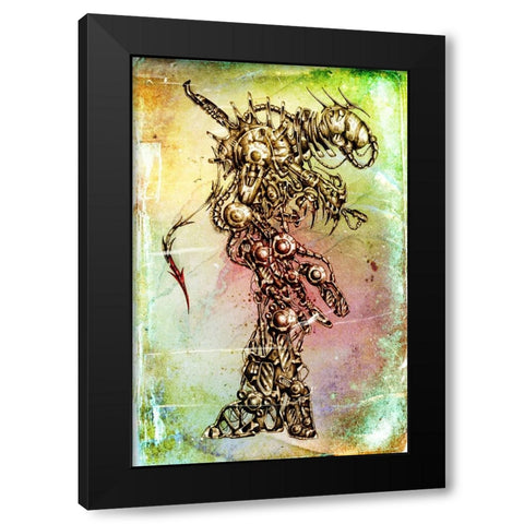 Krytion 1 Black Modern Wood Framed Art Print with Double Matting by Kulik, Rafal