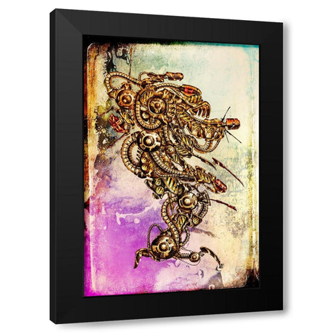 Krytion 3 Black Modern Wood Framed Art Print with Double Matting by Kulik, Rafal