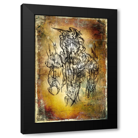 Alien cyber suit Black Modern Wood Framed Art Print with Double Matting by Kulik, Rafal