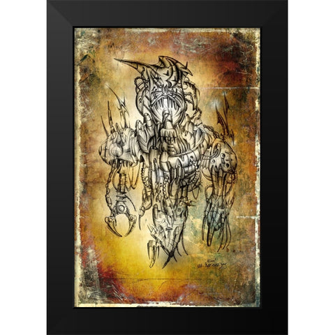 Alien cyber suit Black Modern Wood Framed Art Print by Kulik, Rafal