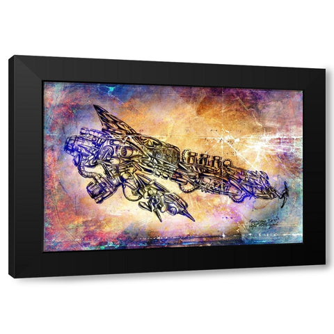 Space cosmic taxi Black Modern Wood Framed Art Print with Double Matting by Kulik, Rafal