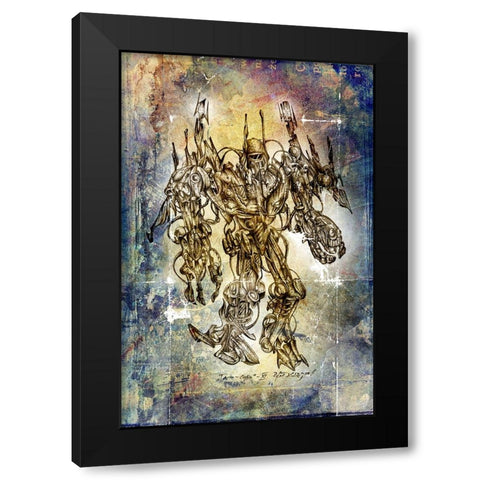 Terra Cybo 11 Black Modern Wood Framed Art Print by Kulik, Rafal