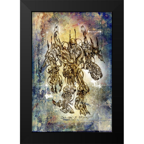 Terra Cybo 11 Black Modern Wood Framed Art Print by Kulik, Rafal